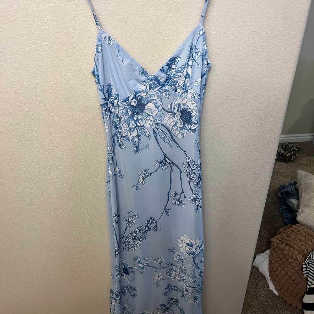Tiger Mist Blue and White Lace Dress